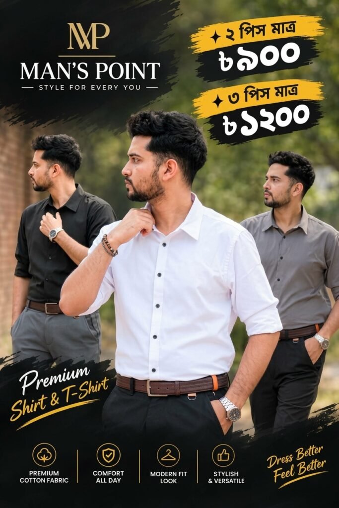 White + Black + Ash Formal stretch Shirt 3_Pcs Combo Offer